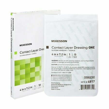 MCKESSON Silicone Wound Contact Layer Dressing, 4 x 7-2/5 Inch, 10PK 4817